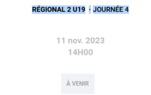 Régional 2 U19 ·Journée 4