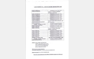 Calendrier des U8 et U10 ; Entrainements à venir