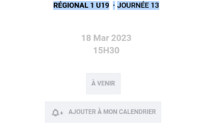 Régional 1 U19 ·Journée 13